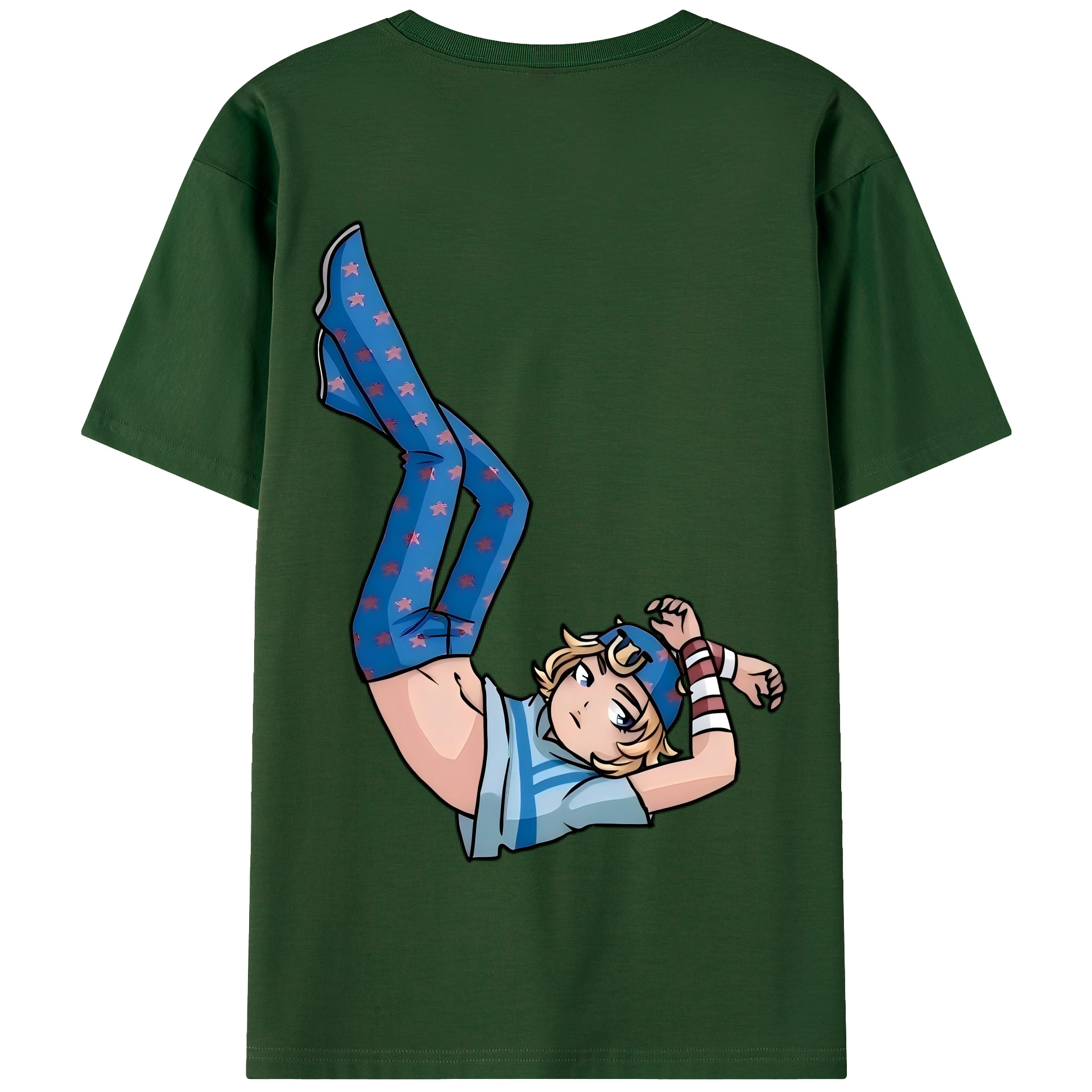 （画像用） ジョジョの奇妙な冒険 グイード?ミスタ JoJo's Bizarre Adventure Guido Mista 綿100％半袖Tシャツ（背面プリント）